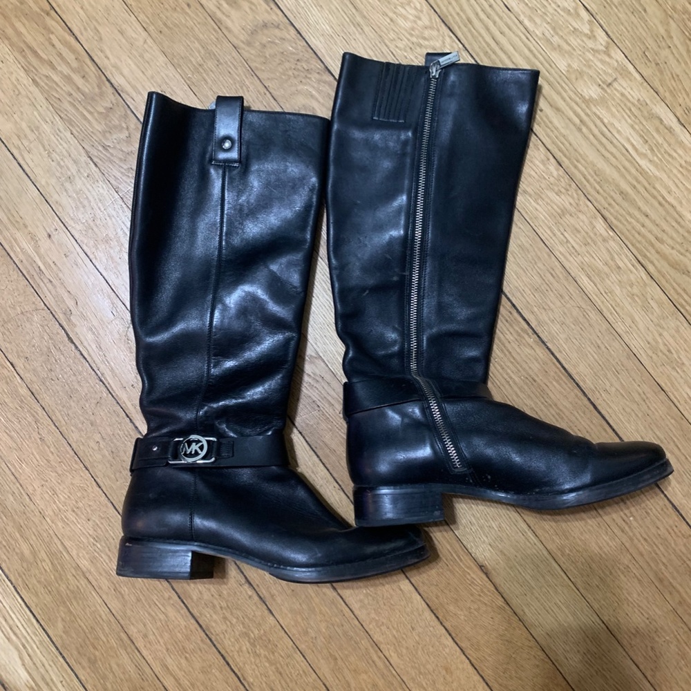 Michael Kors Logo Leather Riding Boots -- GREAT CONDITION - Picture 2 of 5